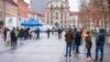 Slovenia - Patients queue in front of the mobile testing unit at the Congress Square (Kongresni trg) in Ljubljana on December 22, 2020